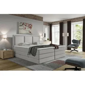 MID.YOU Boxspringbett 180 x 200 cm H2/H3 Hellgrau