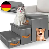 Haustiertreppe 3 Stufen Mit Zwingerdesign Hundetreppe Zusammenklappbar Mit Staur