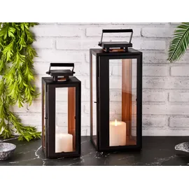 Marrakesch Orient & Mediterran Interior LED Laterne 38 cm/30 cm schwarz