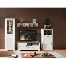 Innostyle Highboard 143 x 150 x 42 cm Weiß / Pinie hell / Artisan Eiche Optik