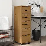 QJBSAVVA Rollschrank, Eckregal Stehend Medizinschrank KüChenregal Mehrzweckschrank Geeignet für Flur Badezimmer Schlafzimmer Büro mit Schubladen Moss Honigbraun Massivholz Kiefer