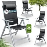 CASARIA Gartenstuhl Bern Premium 69 x 69 x 112,5 cm silber 4 St.