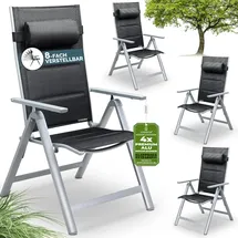 CASARIA Gartenstuhl Bern Premium 69 x 69 x 112,5 cm silber 4 St.
