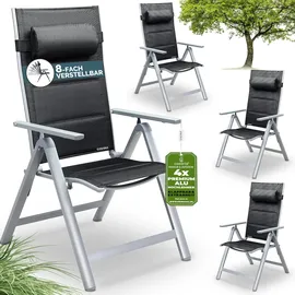 CASARIA Gartenstuhl Bern Premium 69 x 69 x 112,5 cm silber 4 St.