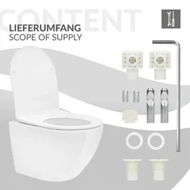 luxebath Wand-WC mit WC-Sitz Weiß Nano-Beschichtung