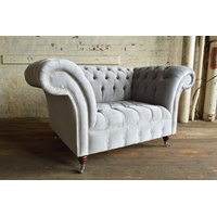 JVmoebel Chesterfield-Sessel, Chesterfield Sessel 1,5 Sitzer Design weiß