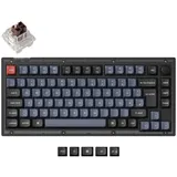 Keychron V1 Knob Version, Frosted Black, PBT, LEDs RGB, hot-swap, Keychron K Pro BROWN, USB, DE (V1-C3P-DE)