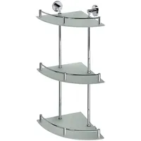 Brillantbad BOMEGA Glasablage Eckmodell mit 3 Flächen Messing Chrom poliert Milchglas 270x660x270 mm für Bad & Küche >> zum Bohren