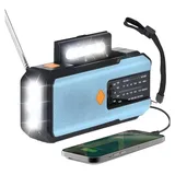 Handkurbel Radio, AM FM WB Solar Weather Radio mit LED -Taschenlampen -SOS -Alarm, Wiederaufladbare 2000mAh, Batterie -Telefonladegerät für Outdoor