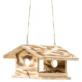 Dehner Natura Premium Wildvogel Futterhaus Arber, Futterstation für Wildvögel, Vogelhaus robust / hängend, ca. 30.5 x 19 x 28 cm, Holz, braun