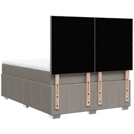 vidaXL Boxspringbett mit Matratze Taupe 140x200 cm Stoff