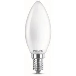Philips LED classic Lampe, 4,3W=40W, E14, Kerze, Warmweiß, 2700K, 470lm, matt, 3er Set