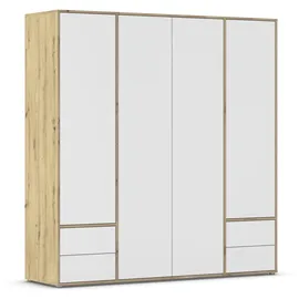 Rauch Möbel NABILA viel Stauraum", weiß Eiche Artisan, Holzwerkstoff, 5 Fächer, 4 Schubladen, Push-to-Open Funktion TOPSELLER MADE in GERMANY Schlafzimmer, Kleiderschränke, Drehtürenschränke