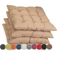 Sunnypillow 4er Set Stuhlkissen mit Bändern 40x40 cm -