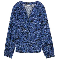 Tom Tailor Damen Gemusterte Bluse mit LENZINGTM ECOVEROTM, blau,