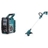 Makita DMR112 Akku-Baustellenradio 7,2 V - 18 V mit DAB+ und Bluetooth (ohne Akku, ohne Ladegerät), türkis & DUR193Z Akku-Rasentrimmer 18V (ohne Akku, ohne Ladegerät)