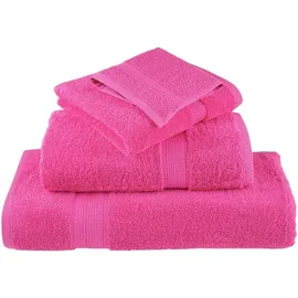 vidaXL SOLUND Handtuchset 4-tlg. rosa