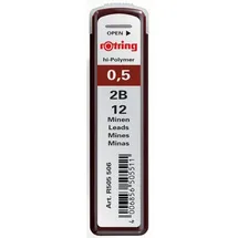 Rotring Nachfüllminen 0,5 mm 2B 12 St. Schwarz