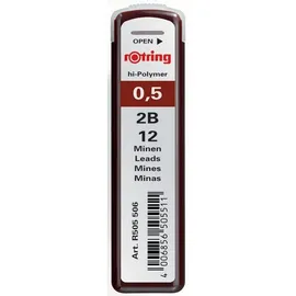 Rotring Nachfüllminen 0,5 mm 2B 12 St. Schwarz