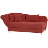 Max Winzer Recamiere mit Armteil links klappbar Selma, terracotta - Maße: 190 / 210 x 88 x 82 cm, - Orange