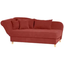 Max Winzer Recamiere mit Armteil links klappbar Selma, terracotta - Maße: 190 / 210 x 88 x 82 cm, - Orange