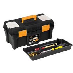 ArtPlast Werkzeugkiste aus Polypropylen 18" L 450 x B 238 x H 210 mm, 2 Organisatoren im Deckel + Ablage