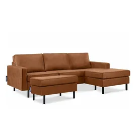 Konsimo Hocker Invia Leder 93 x 48 cm Rot