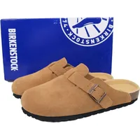 Birkenstock Boston Soft Footbed Clog Mink Velourleder - Braun - 43