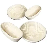 Layba Gärkorb Set Rund & Oval (Mittel + Groß) – Rattan Banneton Teiggare
