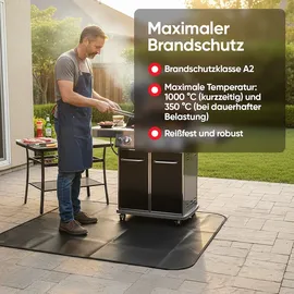 evocamp Brandschutzmatte, 100x150 cm, 3-lagige Struktur mit Silikonbeschichtung, pflegeleicht, feuerfeste Unterlage für Küche,