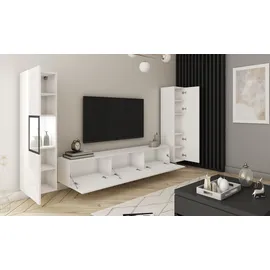 INOSIGN Wohnwand »BERLIN III, Vitrine Türschlag links/rechts wechselbar« Komplett-Set, 3 Stk. tlg., weiß