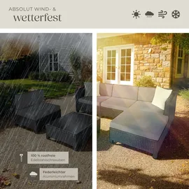 Tectake Aluminium Rattan Lounge schwarz