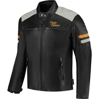 Rusty Stitches Jari V2 Lederjacke Schwarz/Grau/Gold 4XL
