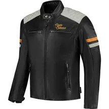 Rusty Stitches Jari V2 Lederjacke Schwarz/Grau/Gold 4XL