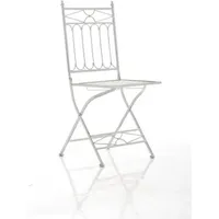 TPFGarden Gartenstuhl, Weiß, Metall, 40x39x95 cm, Gartenmöbel, Gartenstühle, Gartenstühle