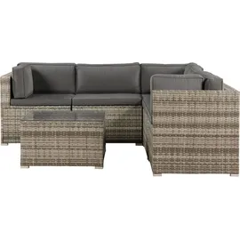 Juskys Nassau Lounge-Set beige-grau/dunkelgrau