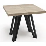 METAL SONOMA ausziehbarer quadratischer Tisch 100x100-200 cm - Schwarz/Braun