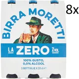 8x Birra Moretti La Zero Alkoholfreies Goldenes Bier Birra Analcolica 3x33cl