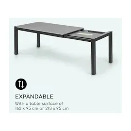 Blumfeldt Menorca Expand Gartentisch 163 x 95 cm Grau