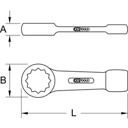 Schlag-Ringschlüssel, 185mm