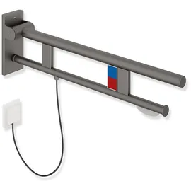 Hewi System 900 Stützklappgriff Wandstützgriff Ausladung 700 mm Edelstahl pulverbeschichtet weiß tiefmatt