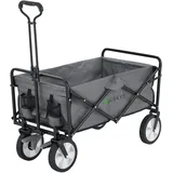 Juskys Bollerwagen 100 kg Tragkraft - Transportwagen faltbar - Einkaufen & Camping - Dunkelgrau