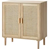 Vevor Rattanschrank Rattankommode mit 2 Magnetischen Türen Verstellbar Flur