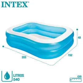 Intex Aufblasbare Familienpools 540 L - Blue - 203 x 152 x 48 cm