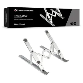Conceptronic THANA04S Ergo Klappbarer Laptop-Kühlständer aus Aluminium