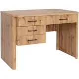 MCW Schreibtisch MCW-P42, Bürotisch Computertisch, 4 Schubladen MDF 78x110x60cm ~ Wotan-Eiche-Optik