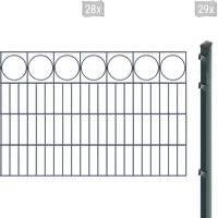 Arvotec Doppelstabmattenzaun »EXCLUSIVE 80 zum Einbetonieren "Ring" mit Zierleiste«, Zaunhöhe 80 cm, Zaunlänge 2 - 60 m 91536542-0 anthrazit H/L: 80 cm x 56 m