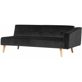 Beliani Ecksofa Samt 0 x 0 x 0 cm Schwarz/Braun mit Schlaffunktion