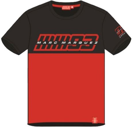 GP-Racing Apparel Marc Marquez Mm93 Contrast Yoke, t-shirt - Gris Foncé/Rouge - S