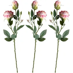Layba Künstliche Rosen 3er Set Altrosa 55cm – Stilvolle Dekoration für Hochzeiten, Feste & Events